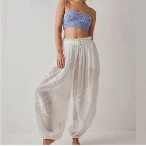 NEW Free People Intimately harem balloon pants sleep pants periwinkle blue boho
